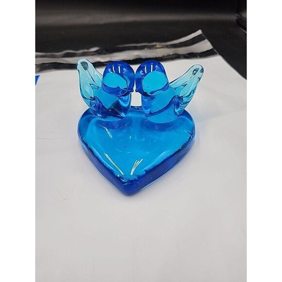 Ron Ray Hand Blown Glass Blue bird pair - Picture 1 of 4